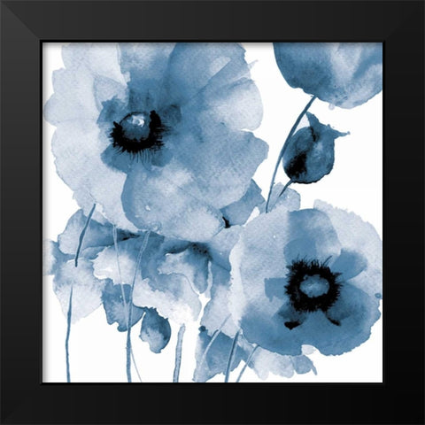 Flowing Flowers Black Modern Wood Framed Art Print by Brown, Victoria