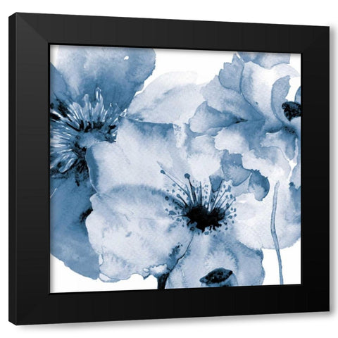 Flowing Flowers 2 Black Modern Wood Framed Art Print with Double Matting by Brown, Victoria