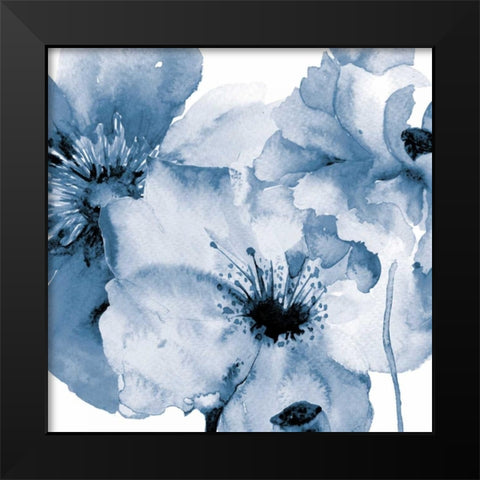 Flowing Flowers 2 Black Modern Wood Framed Art Print by Brown, Victoria