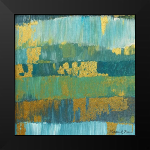 Abstract Blues Black Modern Wood Framed Art Print by Brown, Victoria