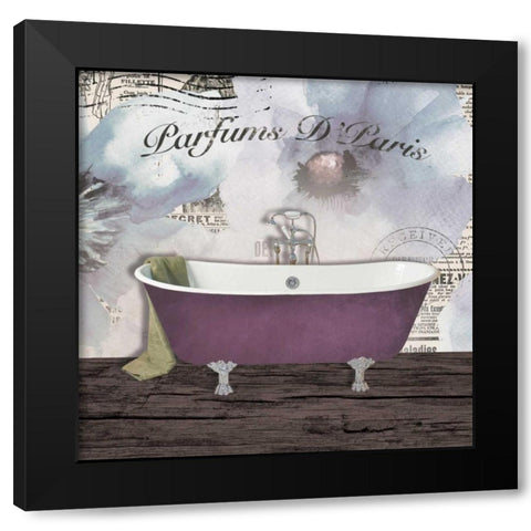 Watercolor Bath Black Modern Wood Framed Art Print with Double Matting by Brown, Victoria