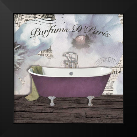 Watercolor Bath Black Modern Wood Framed Art Print by Brown, Victoria