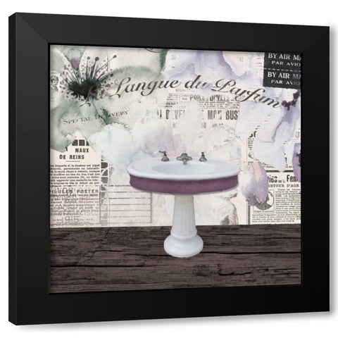 Watercolor Bath 2 Black Modern Wood Framed Art Print with Double Matting by Brown, Victoria