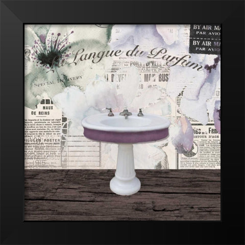 Watercolor Bath 2 Black Modern Wood Framed Art Print by Brown, Victoria