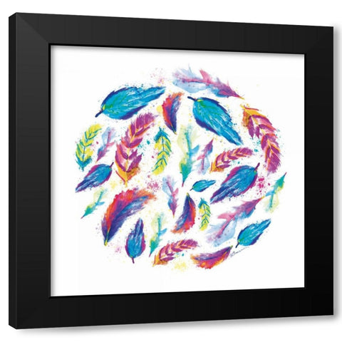 Feather Cycle Black Modern Wood Framed Art Print with Double Matting by Brown, Victoria