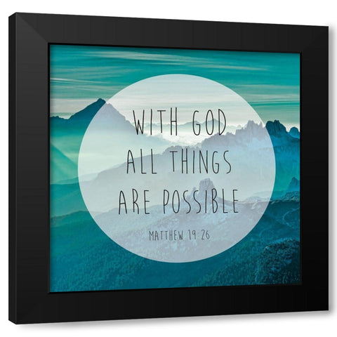 Matthew 19-26 2 Black Modern Wood Framed Art Print by Brown, Victoria