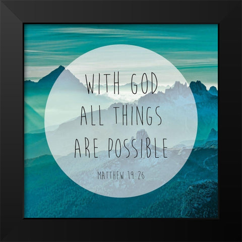 Matthew 19-26 2 Black Modern Wood Framed Art Print by Brown, Victoria