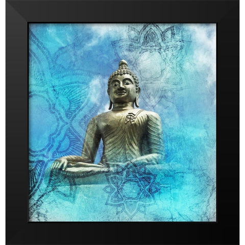 Buddha-Mandala Black Modern Wood Framed Art Print by Brown, Victoria