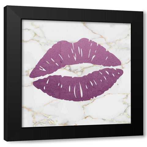 Marble Kiss Black Modern Wood Framed Art Print with Double Matting by Brown, Victoria
