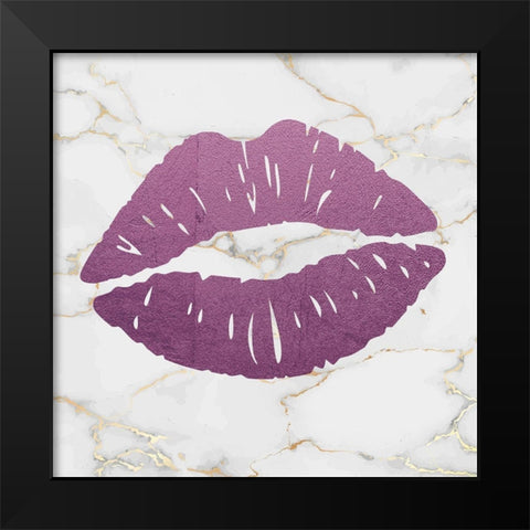 Marble Kiss Black Modern Wood Framed Art Print by Brown, Victoria