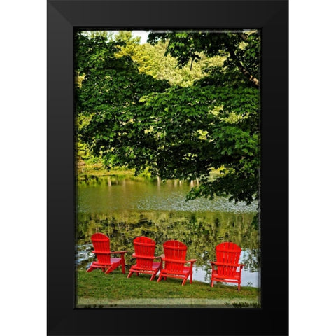 A Family Of Adirondak Chairs Black Modern Wood Framed Art Print by Foschino, Suzanne