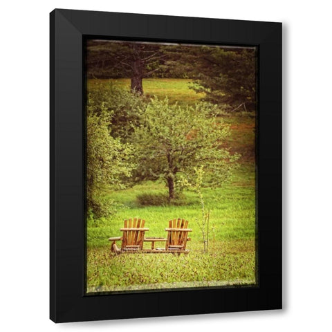 Mountain Chairs Vintage Black Modern Wood Framed Art Print with Double Matting by Foschino, Suzanne