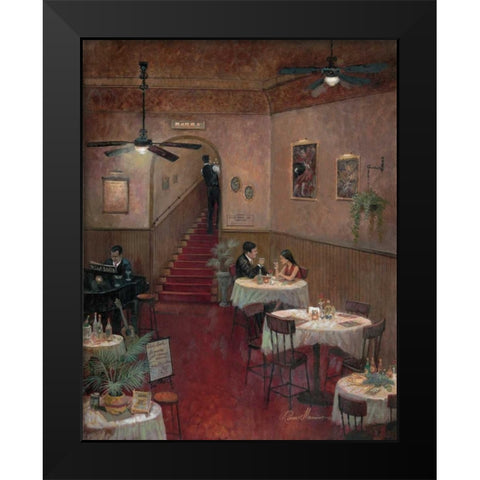 Romantic Interlude Black Modern Wood Framed Art Print by Manning, Ruane