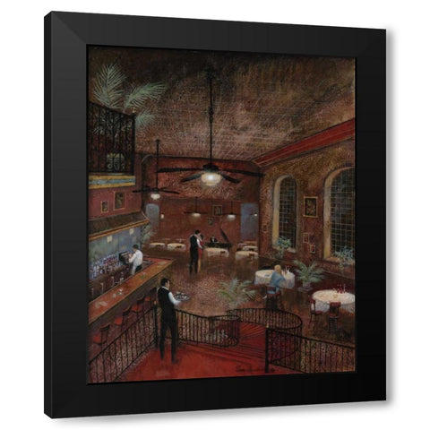 Piano Man Black Modern Wood Framed Art Print by Manning, Ruane
