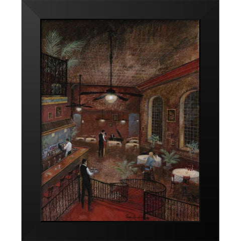 Piano Man Black Modern Wood Framed Art Print by Manning, Ruane