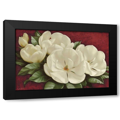 Magnolia I Black Modern Wood Framed Art Print by Levashov, Igor