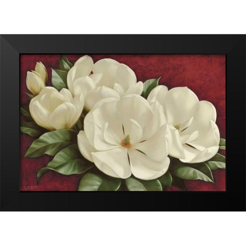 Magnolia I Black Modern Wood Framed Art Print by Levashov, Igor