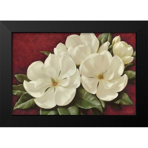 Magnolia II Black Modern Wood Framed Art Print by Levashov, Igor