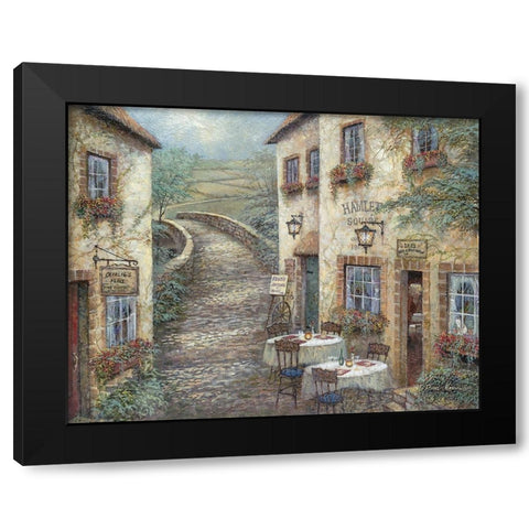 Hamlet Square Black Modern Wood Framed Art Print by Manning, Ruane