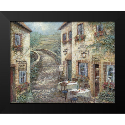 Hamlet Square Black Modern Wood Framed Art Print by Manning, Ruane