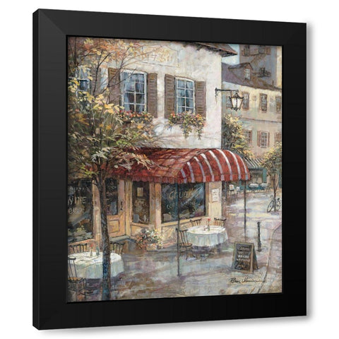 Coffee House Ambience Black Modern Wood Framed Art Print by Manning, Ruane
