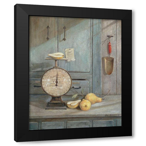 Spice Pears Black Modern Wood Framed Art Print by Manning, Ruane