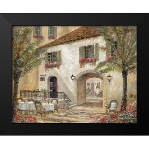 Gentle Palms And Wine Black Modern Wood Framed Art Print by Manning, Ruane