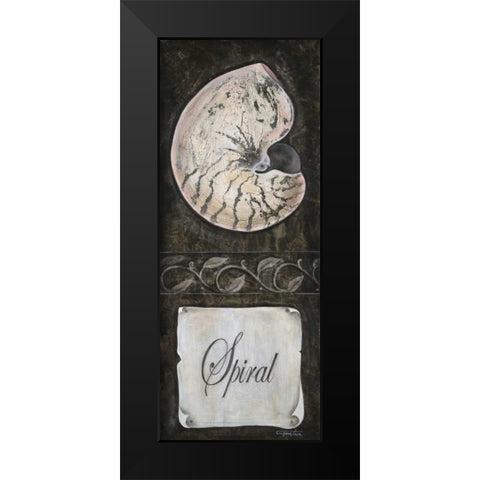 Spiral Black Modern Wood Framed Art Print by Tava Studios