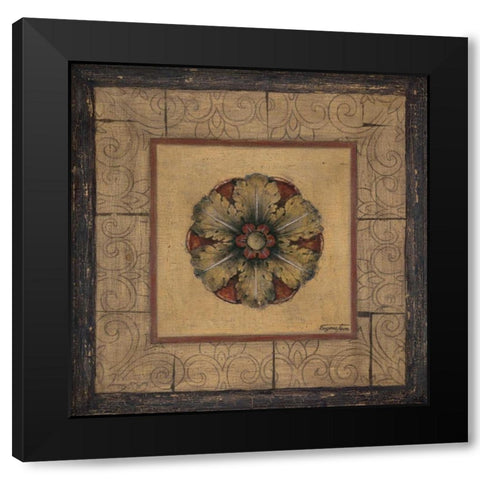 Rosette I Black Modern Wood Framed Art Print by Tava Studios