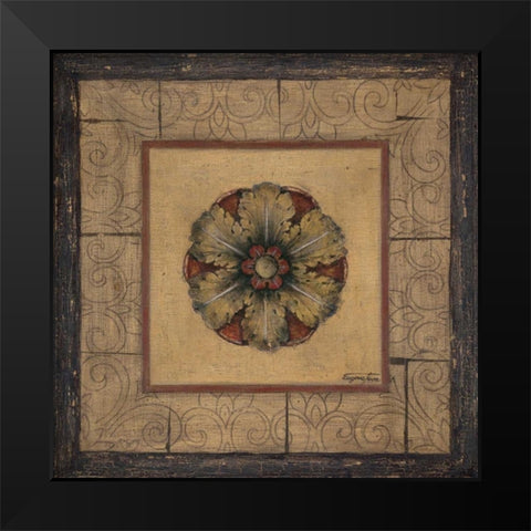 Rosette I Black Modern Wood Framed Art Print by Tava Studios