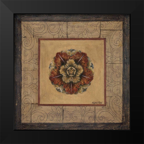 Rosette II Black Modern Wood Framed Art Print by Tava Studios