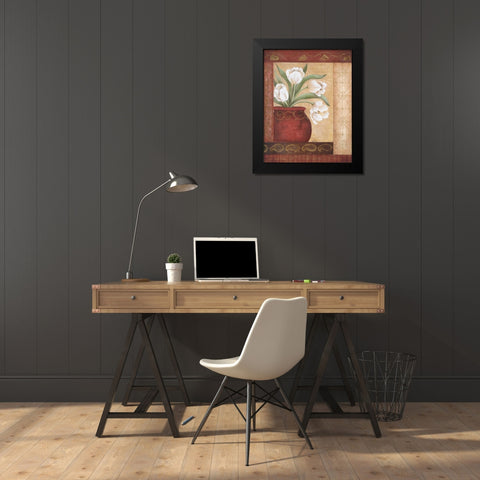 Tulip Temptation I Black Modern Wood Framed Art Print by Tava Studios