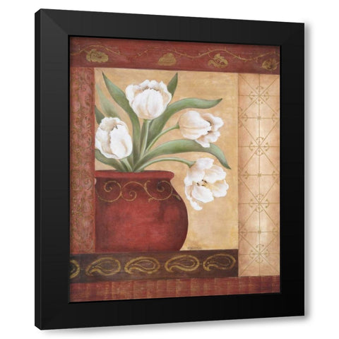 Tulip Temptation I Black Modern Wood Framed Art Print with Double Matting by Tava Studios