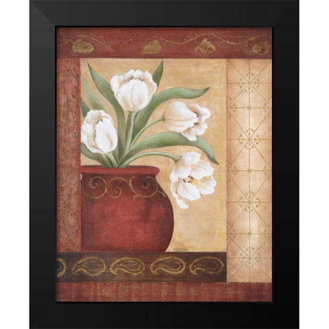 Tulip Temptation I Black Modern Wood Framed Art Print by Tava Studios