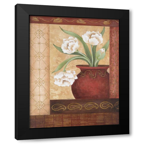 Tulip Temptation II Black Modern Wood Framed Art Print by Tava Studios