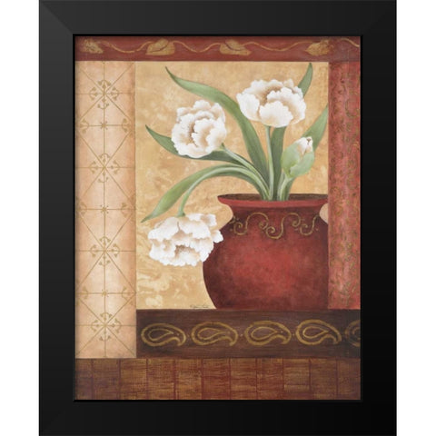 Tulip Temptation II Black Modern Wood Framed Art Print by Tava Studios