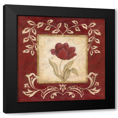 Scarlet Shine I Black Modern Wood Framed Art Print by Carroll, Jane