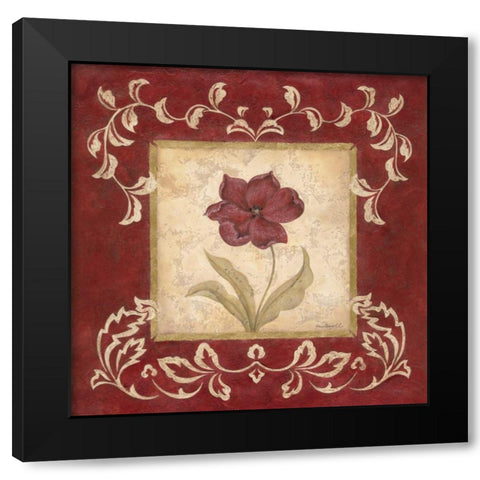 Scarlet Shine II Black Modern Wood Framed Art Print with Double Matting by Carroll, Jane