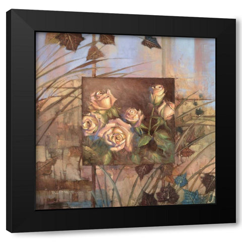 Golden Rose Black Modern Wood Framed Art Print by Mathenia, Paul