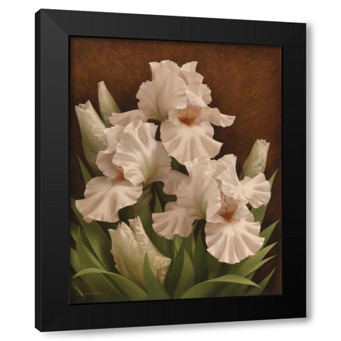 Iris Illumination I Black Modern Wood Framed Art Print with Double Matting by Levashov, Igor