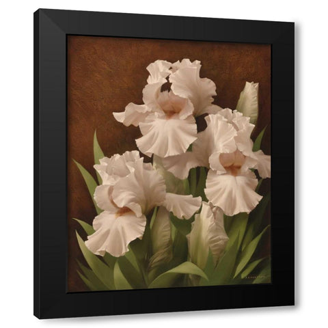 Iris Illumination II Black Modern Wood Framed Art Print with Double Matting by Levashov, Igor