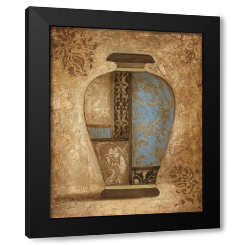 Exquisite Etchings II Black Modern Wood Framed Art Print by Tava Studios