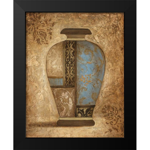 Exquisite Etchings II Black Modern Wood Framed Art Print by Tava Studios