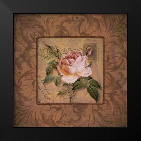 P.S. I Love You Black Modern Wood Framed Art Print by Donovan, Kelly