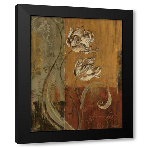 Poetic Setting I Black Modern Wood Framed Art Print with Double Matting by Donovan, Maria