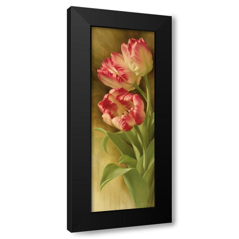 Springs Parrot Tulip I Black Modern Wood Framed Art Print with Double Matting by Levashov, Igor