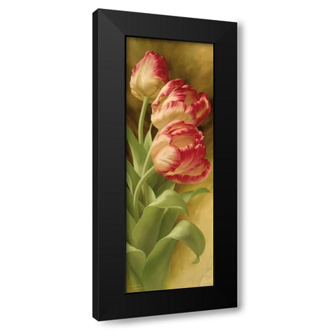 Springs Parrot Tulip II Black Modern Wood Framed Art Print by Levashov, Igor