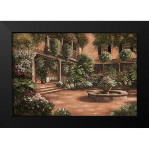 French Quarter Courtyard II Black Modern Wood Framed Art Print by Brown, Betsy