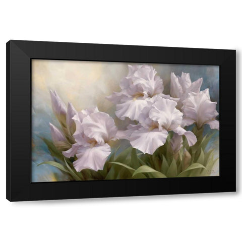 White Iris Elegance II Black Modern Wood Framed Art Print with Double Matting by Levashov, Igor