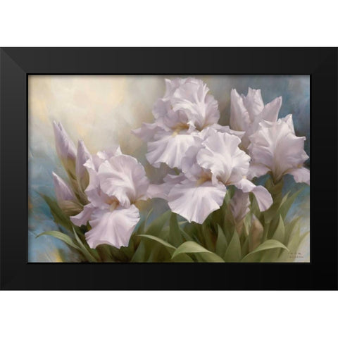 White Iris Elegance II Black Modern Wood Framed Art Print by Levashov, Igor